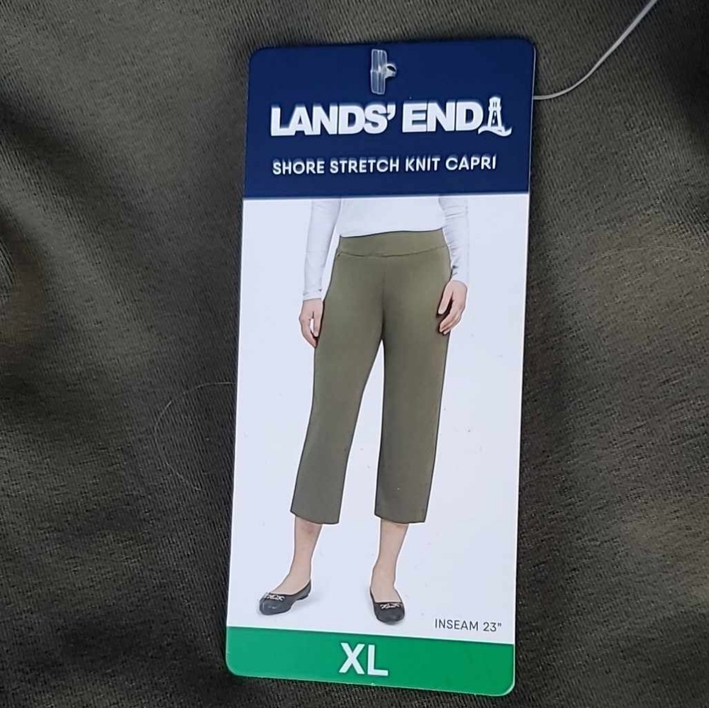 Lands' End Women's Shore Comfort Stretch Knit Carpi Pants Pull On nwt